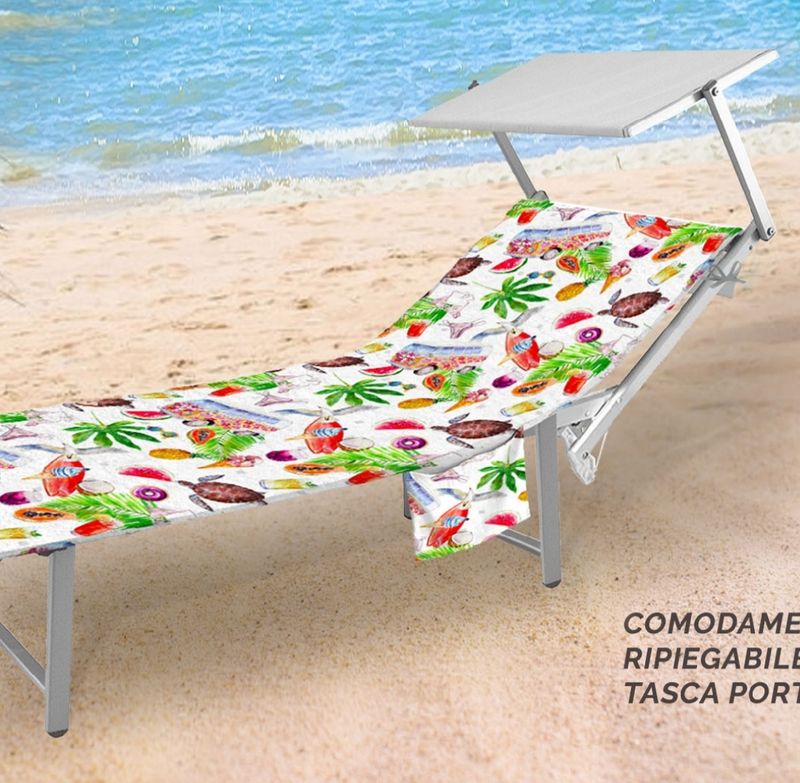 Telo mare Coprilettino con laccetti e tasche laterali art. Fruits
