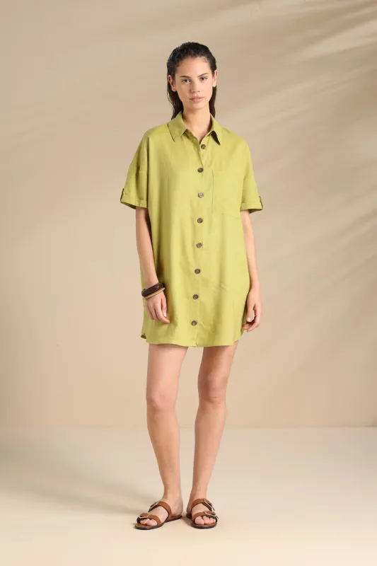 Abito camicia donna estivo in viscosa e lino articolo flowery Noi dì Notte Abito camicia donna estivo in viscosa e lino articolo flowery Noi dì Notte