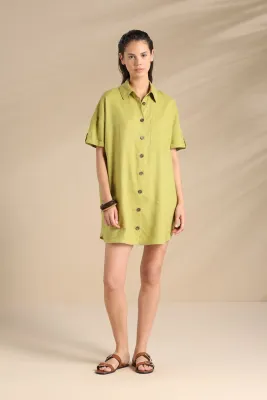 Abito camicia donna estivo in viscosa e lino articolo flowery Noi dì Notte Abito camicia donna estivo in viscosa e lino articolo flowery Noi dì Notte