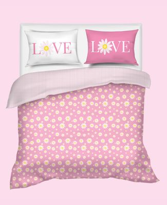 Completo Lenzuola Copriletto letto Singolo Camomilla art. Daisy Completo Lenzuola Copriletto letto Singolo Camomilla art. Daisy