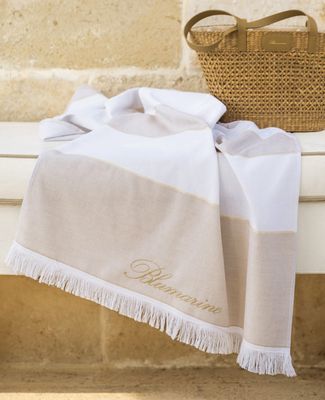 Telo mare fouta con righe e logo Blumarine ricamato art. Golfo Telo mare fouta con righe e logo Blumarine ricamato art. Golfo