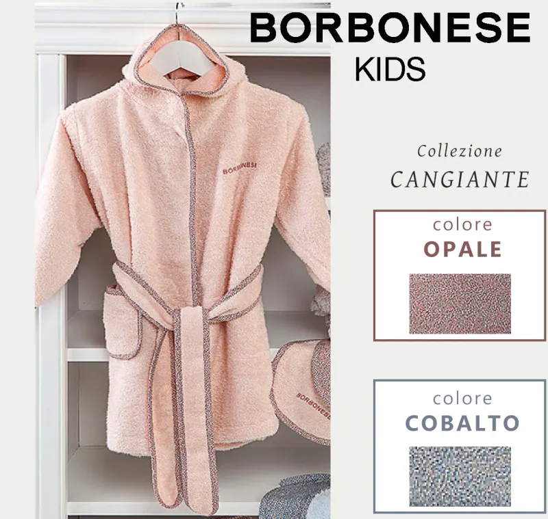 Accappatoio neonato con cappuccio Borbonese Kids art. Cangiante Accappatoio neonato con cappuccio Borbonese Kids art. Cangiante