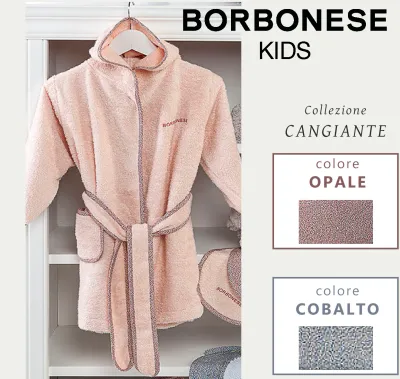 Accappatoio neonato con cappuccio Borbonese Kids art. Cangiante Accappatoio neonato con cappuccio Borbonese Kids art. Cangiante