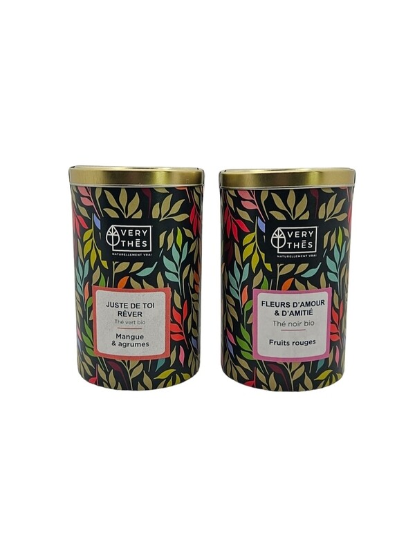 Duo de thés bio fruits rouges-mangue & agrumes