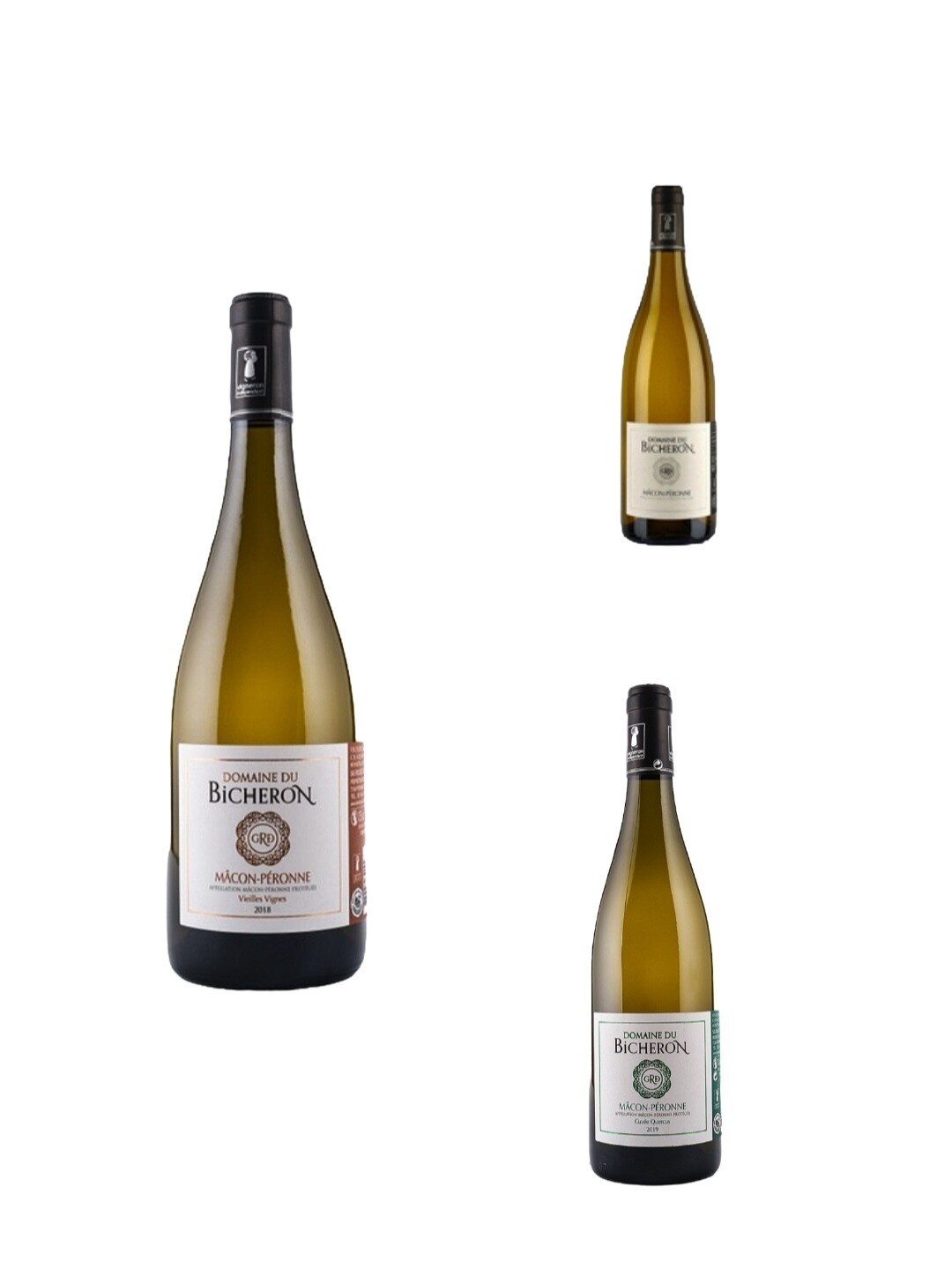 Trio de vin blanc bicheron