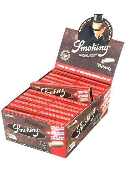 Smoking King Size braun + Tips, ungebleicht
