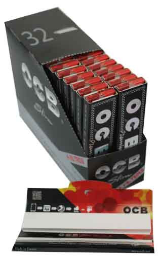 OCB Premium King Size Slim, schwarz mit Tips
