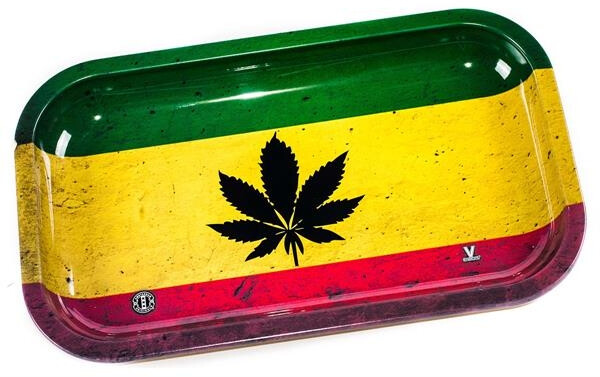Drehtablett - Rolling Tray &quot;Rasta Leaf&quot;