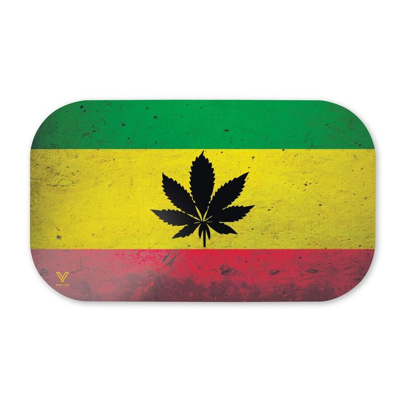 V Syndicate Mag Slaps Magnetic Rolling Tray COVER, &quot;Rasta Leaf&quot;