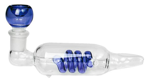 Glas Handpfeife blau