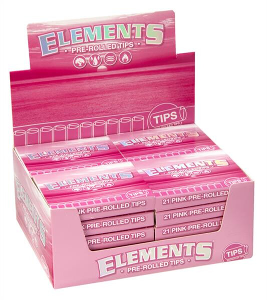 Elements PREROLLED Pink Filtertips, ø 6mm
