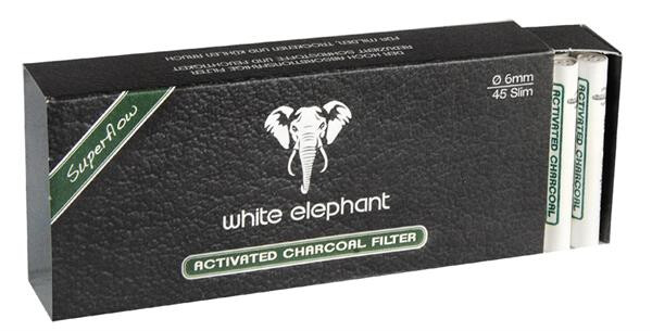 White Elephant Aktiv Kohle Slim ø 6mm Filter 45 STK