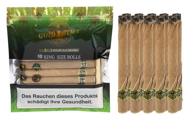 Gold Palms Rolls Tendu Blunt Wraps, 10er Pack, King Size
