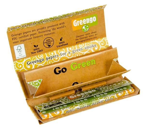 Greengo Unbleached 3in1 King Size Slim Papers + Filtertips + Tray