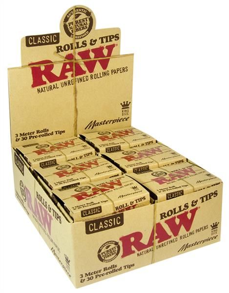 RAW Classic Connoisseur, King Size Rolls &amp; PREROLLED Tips