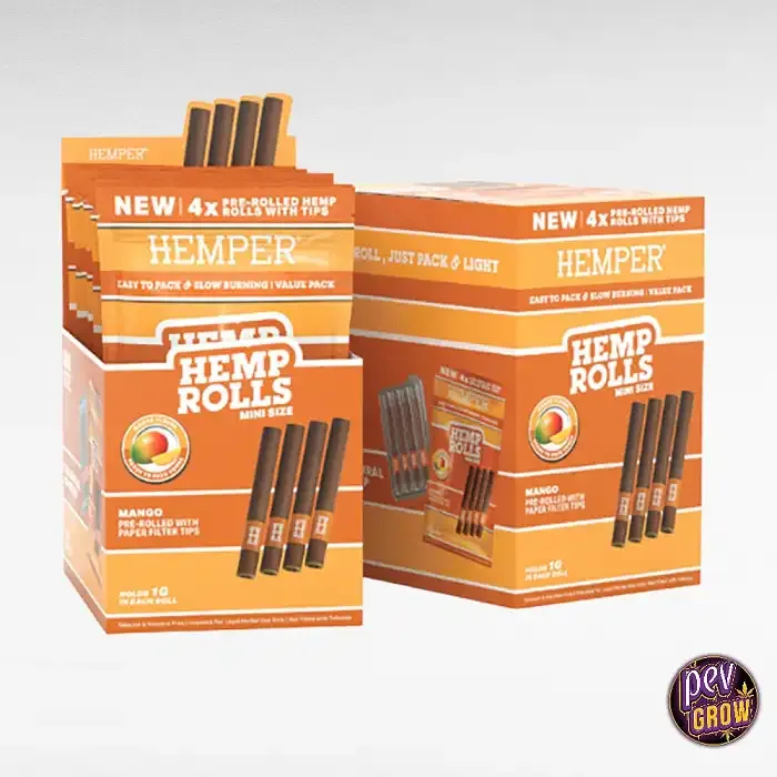Hemper 4pk Mini Rolled tubes with Glass Tips Mango