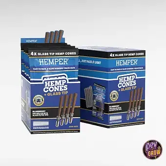 Hemper 4pk Mini Rolled tubes with Glass Tips Blueberry
