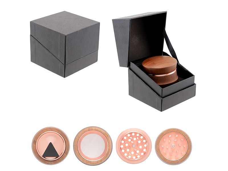 ​Grinder "Bambus/ Alu" Ø 63mm, 4-tlg. mit Geschenkbox