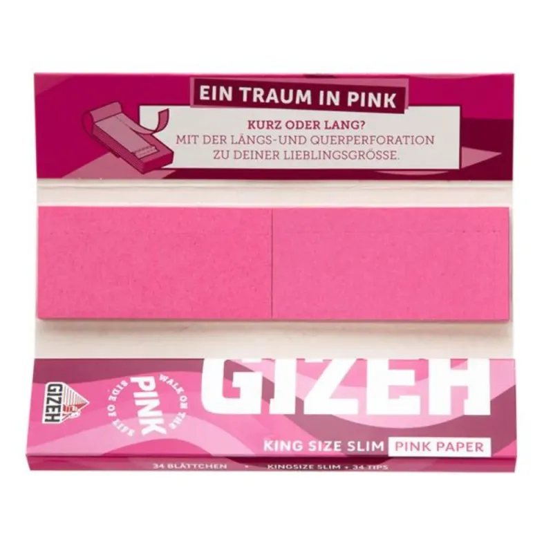 Gizeh Kingsize Slim PINK Extra Fine + Tips