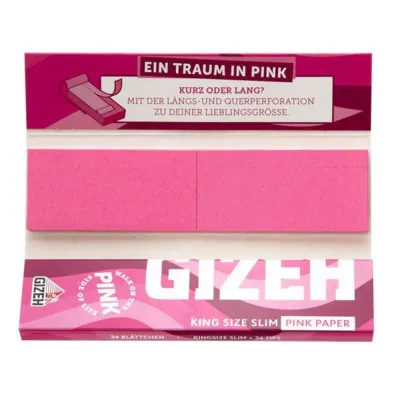 Gizeh Kingsize Slim PINK Extra Fine + Tips