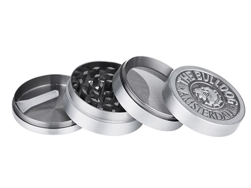 Grinder "Bulldog" 4-tlg. Silber, Ø 50mm