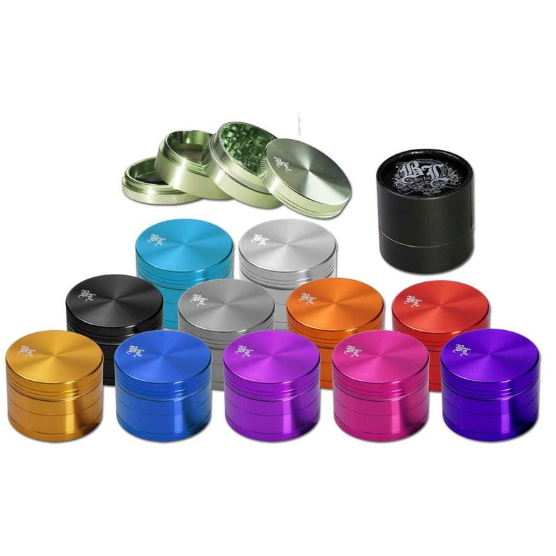 Black Leaf - Aluminium Grinder 4-tlg. anodisiert mit Sieb