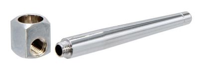 Brass Roller Pipe Metallpfeife Messing, L 95mm, silber