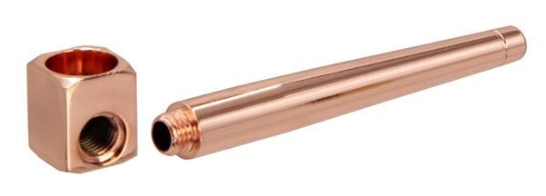 Brass Roller Pipe Metallpfeife Messing, L 95mm, kupfer
