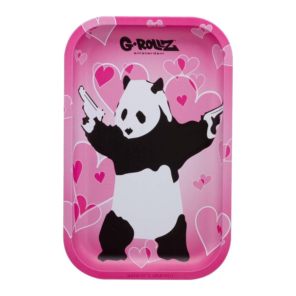 G-Rollz | Banksy&#39;s Graffiti &#39;Panda Gunnin&#39; Medium Tray 17.5 x 27.5cm