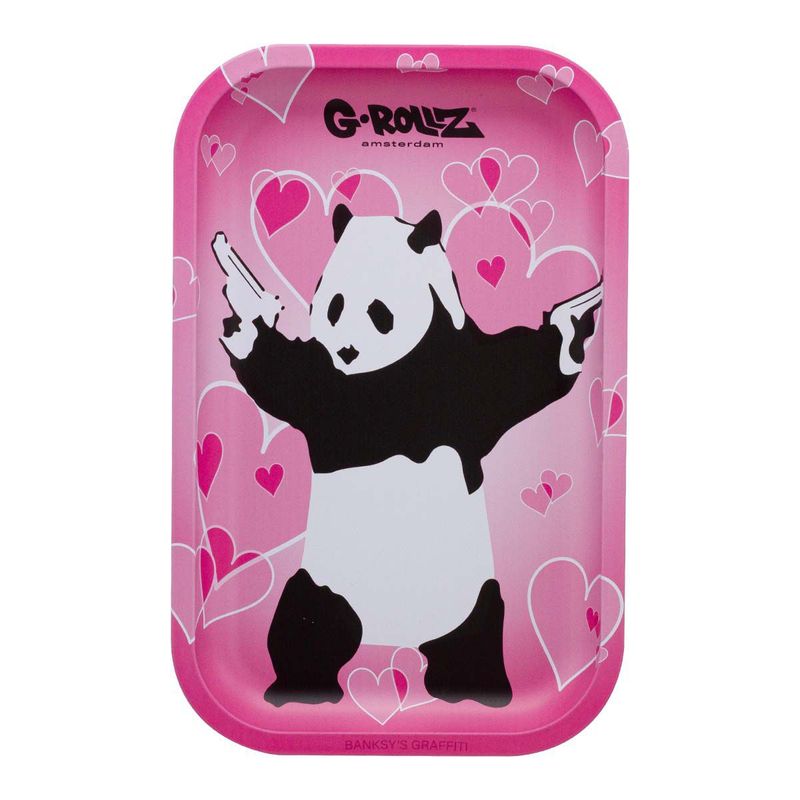 G-Rollz | Banksy&#39;s Graffiti &#39;Panda Gunnin&#39; Medium Tray 17.5 x 27.5cm