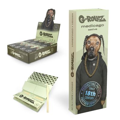 G-Rollz | Pets Rock 'Rap' Medicago Sativa - 50 1 1/4 Papers + Tips