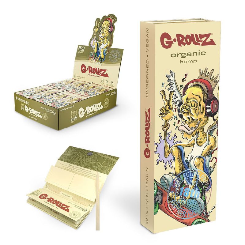 G-Rollz | Dunkees &#39;Skate Goblin&#39; Organic Hemp - 50 1 1/4 Size Papers + Tips