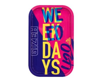 GIZEH Rolling Tray Dreh-Tablett, Metall, 27,5x17,5x2,3cm, GIZEH M "420 Edition