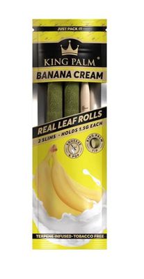 King Palm Terpene Infused Real Leaf SLIM Rolls "Banana Cream"