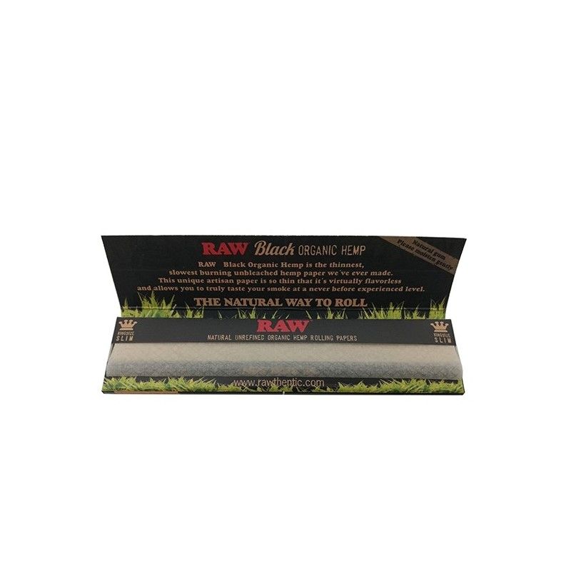 RAW BLACK Green Organic Hemp K.S. Slim Papier, 100% ungebleicht