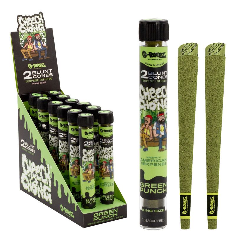 G-Rollz | Cheech &amp; Chong(TM) 2x Terpene Infused Blunt Cones &#39;Green Punch&#39;