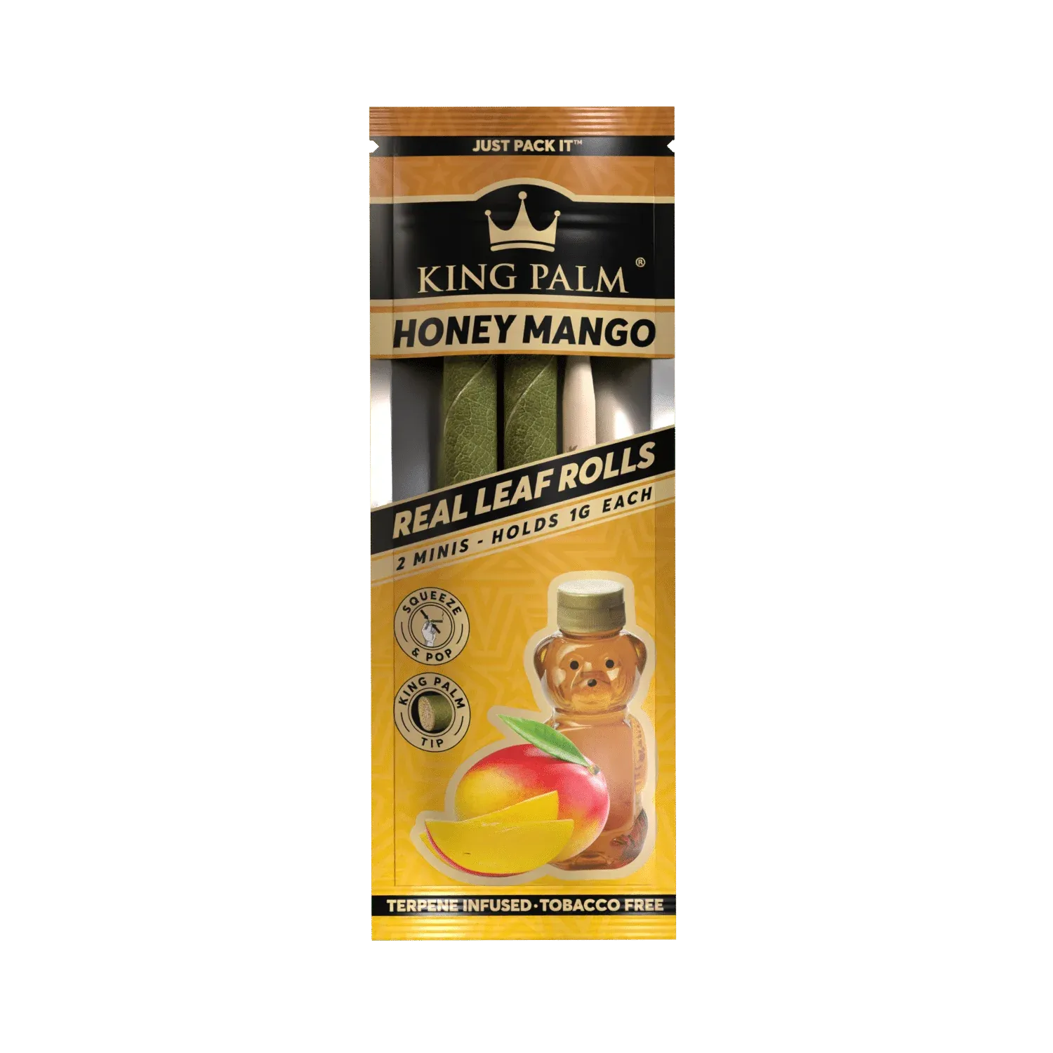 King Palm Terpene Infused Real Leaf MINI Rolls &quot;Honey Mango&quot;