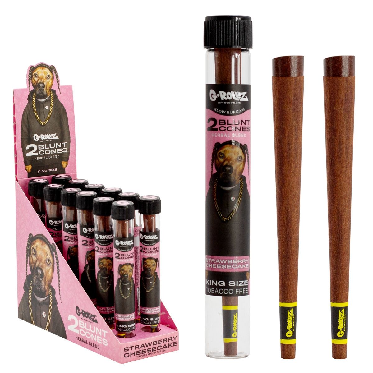 G-Rollz | &#39;The Dog&#39; Terpene Infused Herbal Blunt Cones &#39;Strawberry Chee$ecake&#39;