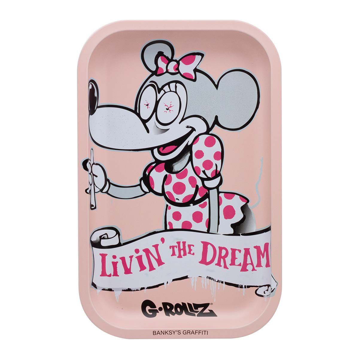 G-Rollz | Banksy&#39;s Graffiti &#39;Livin&#39; the Dream&#39; Medium Tray 17.5 x 27.5 cm