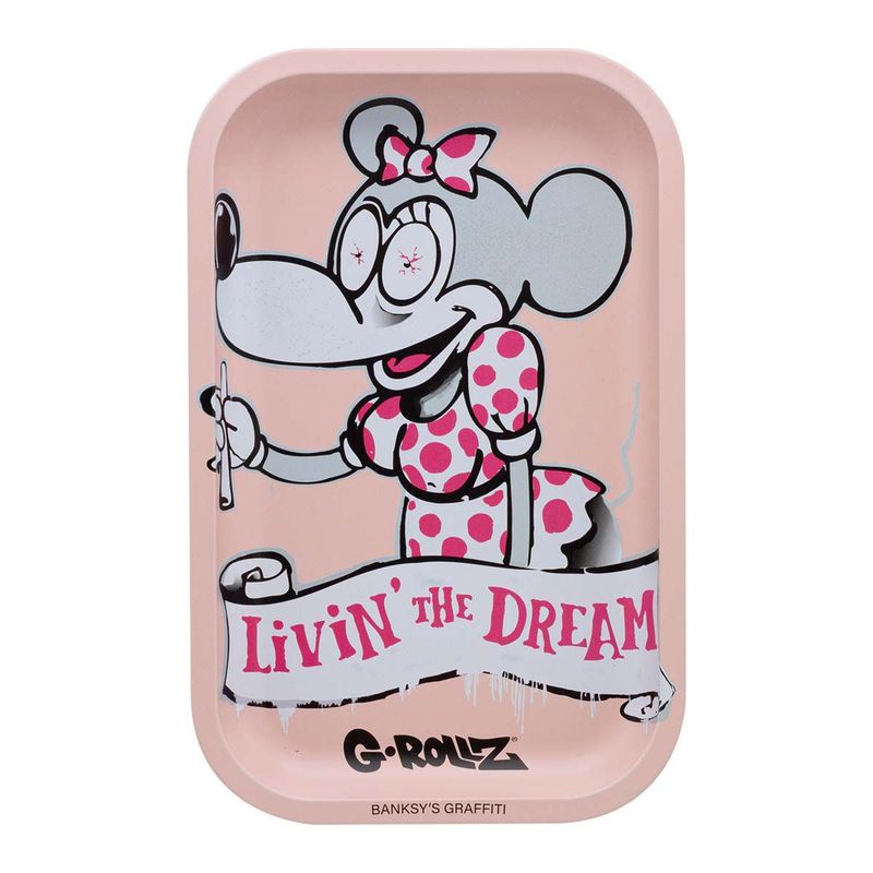 G-Rollz | Banksy&#39;s Graffiti &#39;Livin&#39; the Dream&#39; Medium Tray 17.5 x 27.5 cm