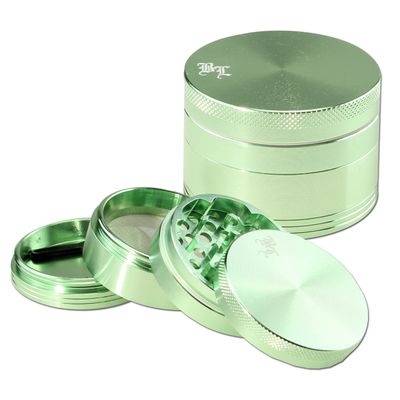 Black Leaf Aluminium-Grinder 4-tlg. mit Magnet - grün