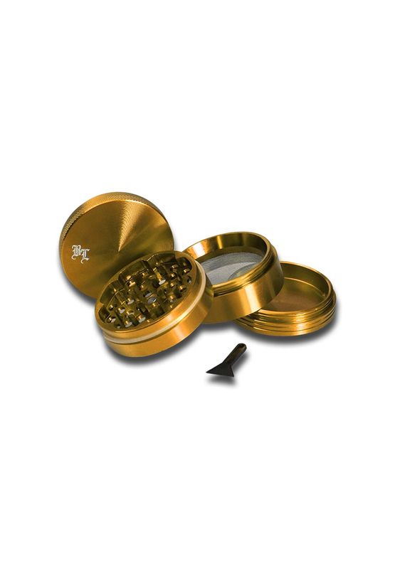 Black Leaf Aluminium-Grinder 4-tlg. mit Magnet - gold