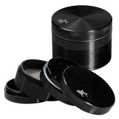 Black Leaf Aluminium-Grinder 4-tlg. mit Magnet - schwarz