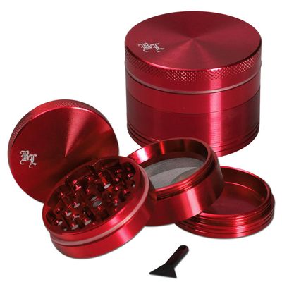 Black Leaf Aluminium-Grinder 4-tlg. mit Magnet - rot Black Leaf Aluminium-Grinder 4-tlg. mit Magnet - rot