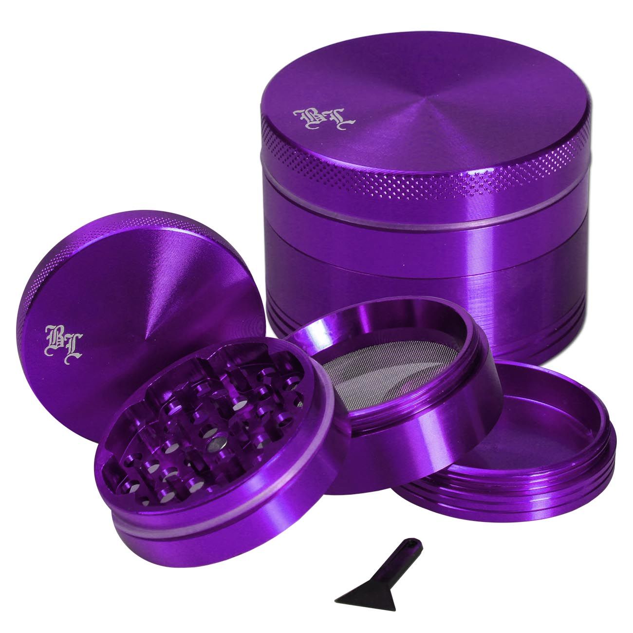 Black Leaf Aluminium-Grinder 4-tlg. mit Magnet - auberge