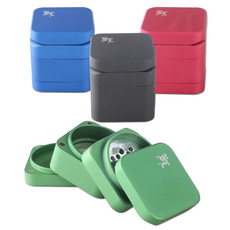Black Leaf - Alu Grinder CUBY 4-tlg. Seidenmatt ROT