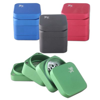Black Leaf - Alu Grinder CUBY 4-tlg. Seidenmatt ROT