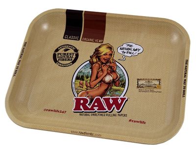 RAW Metal Rolling Tray - Dreh- Tablett XL ca.34x28x2,5cm Girl RAW Metal Rolling Tray - Dreh- Tablett XL ca.34x28x2,5cm Girl