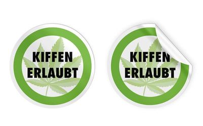 Aufkleber Sticker "Kiffen erlaubt" ø 9,5cm