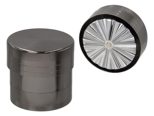 Metall Grinder/Pollinator 4 part, ø 66mm, rauchgrau/gun &quot;Spiral&quot;